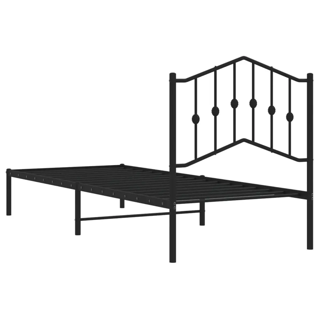 Metal Bed Frame Bedroom 90x190 cm Black