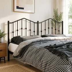Metal Headboard Specifications: Black, 135cm Width