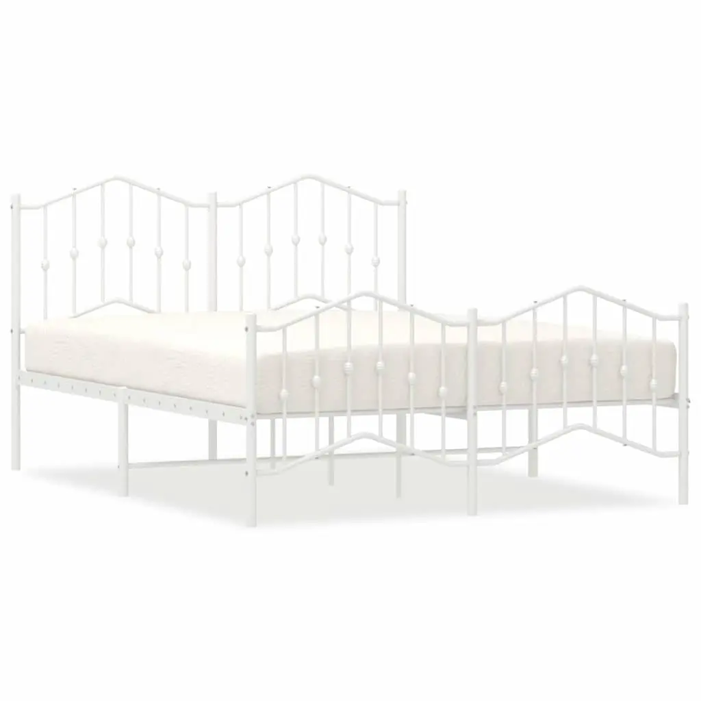Metal Bed Frame for Bedroom 135x190 cm with Headboard Footboard and Under-Bed Storage