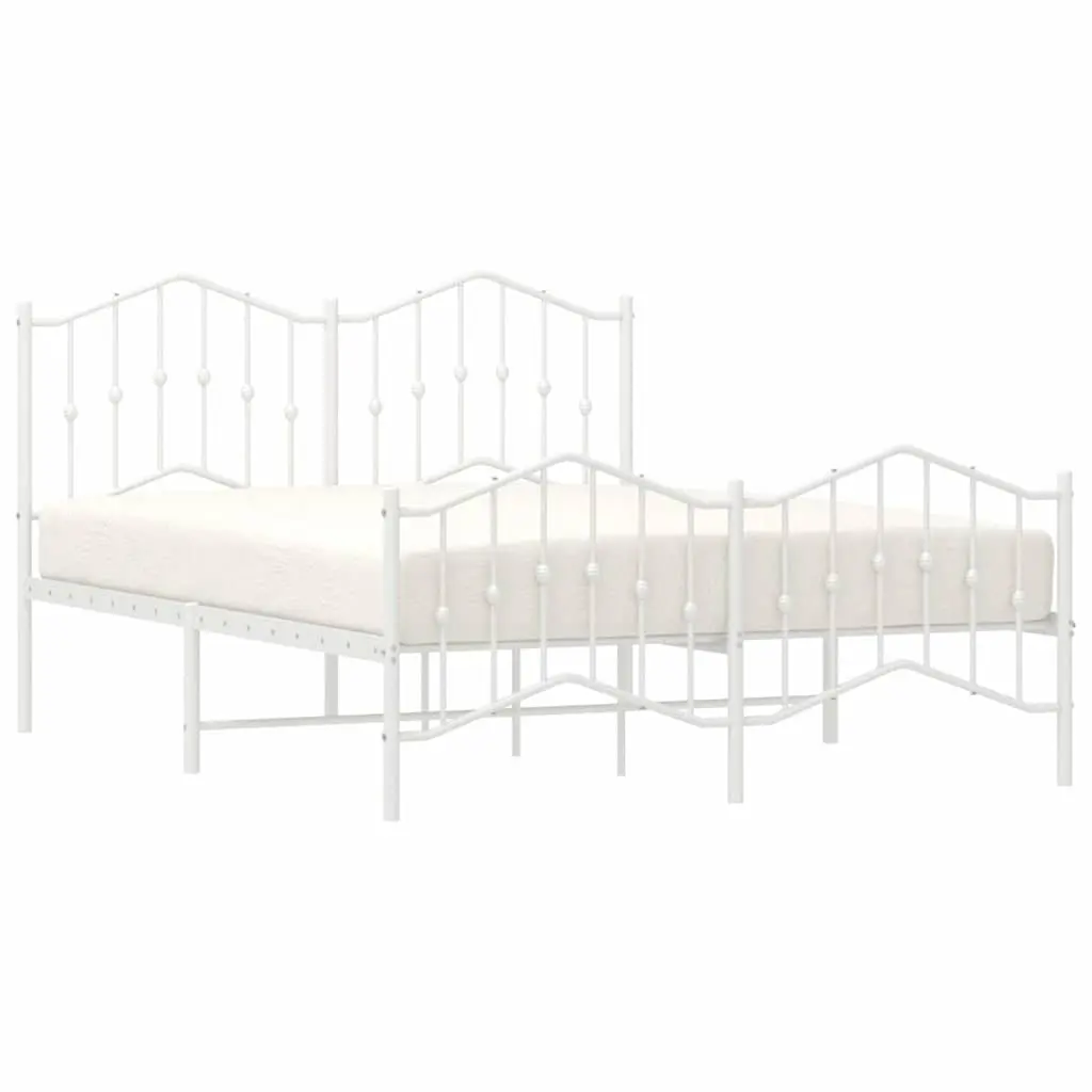 Metal Bed Frame for Bedroom 135x190 cm with Headboard Footboard and Under-Bed Storage