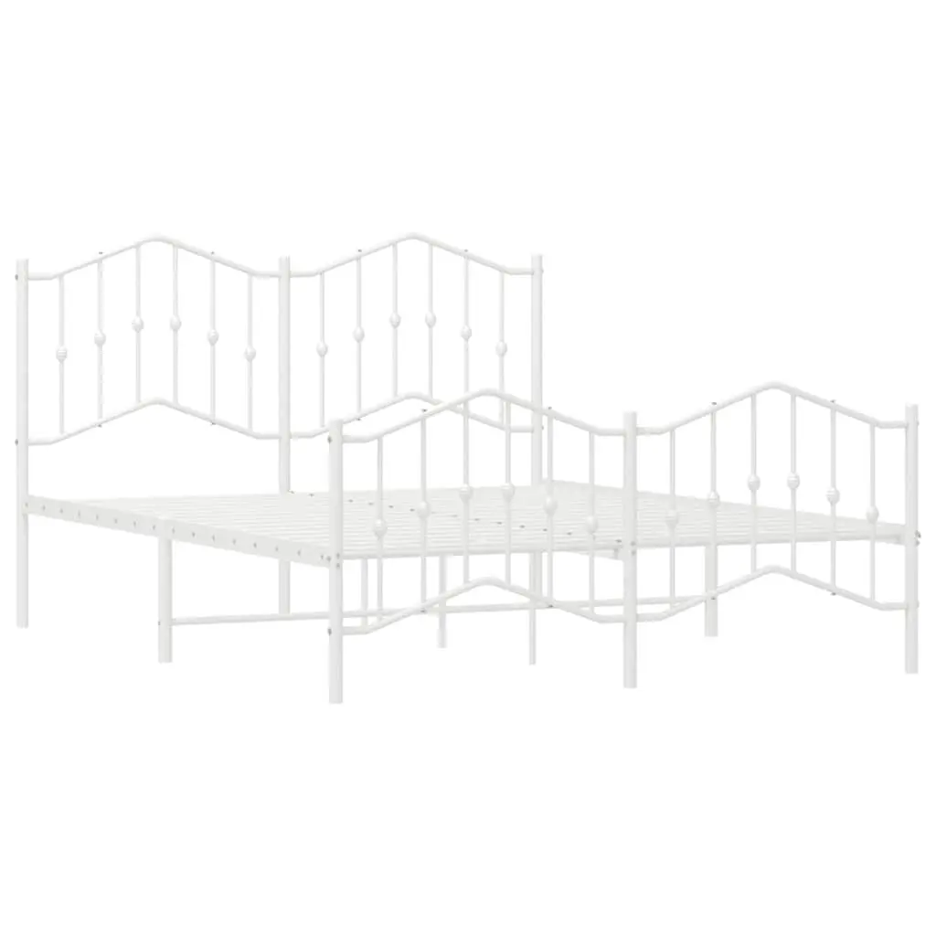Metal Bed Frame for Bedroom 135x190 cm with Headboard Footboard and Under-Bed Storage