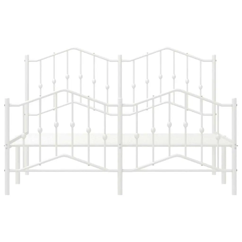 Metal Bed Frame for Bedroom 135x190 cm with Headboard Footboard and Under-Bed Storage