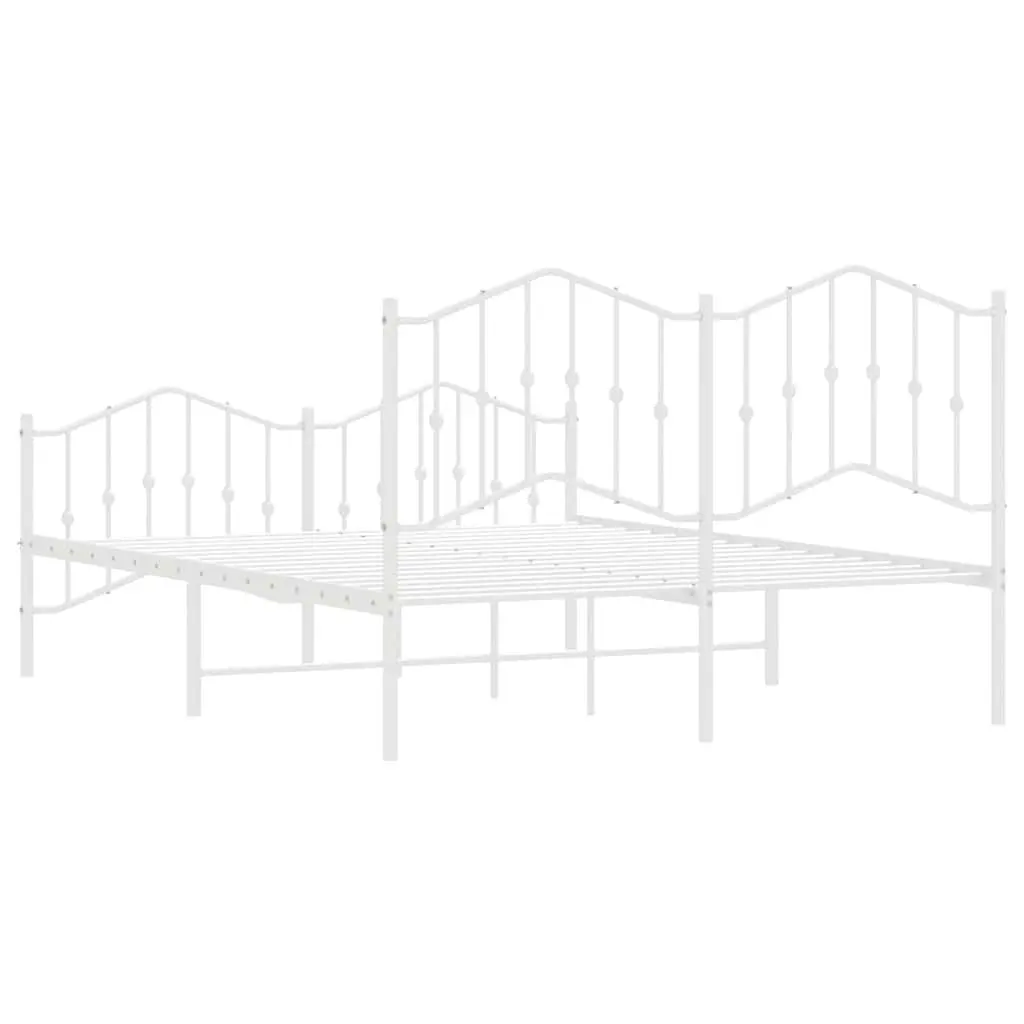 Metal Bed Frame for Bedroom 135x190 cm with Headboard Footboard and Under-Bed Storage