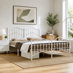 Metal Bed Frame 150x200 cm: Steel Construction and Design