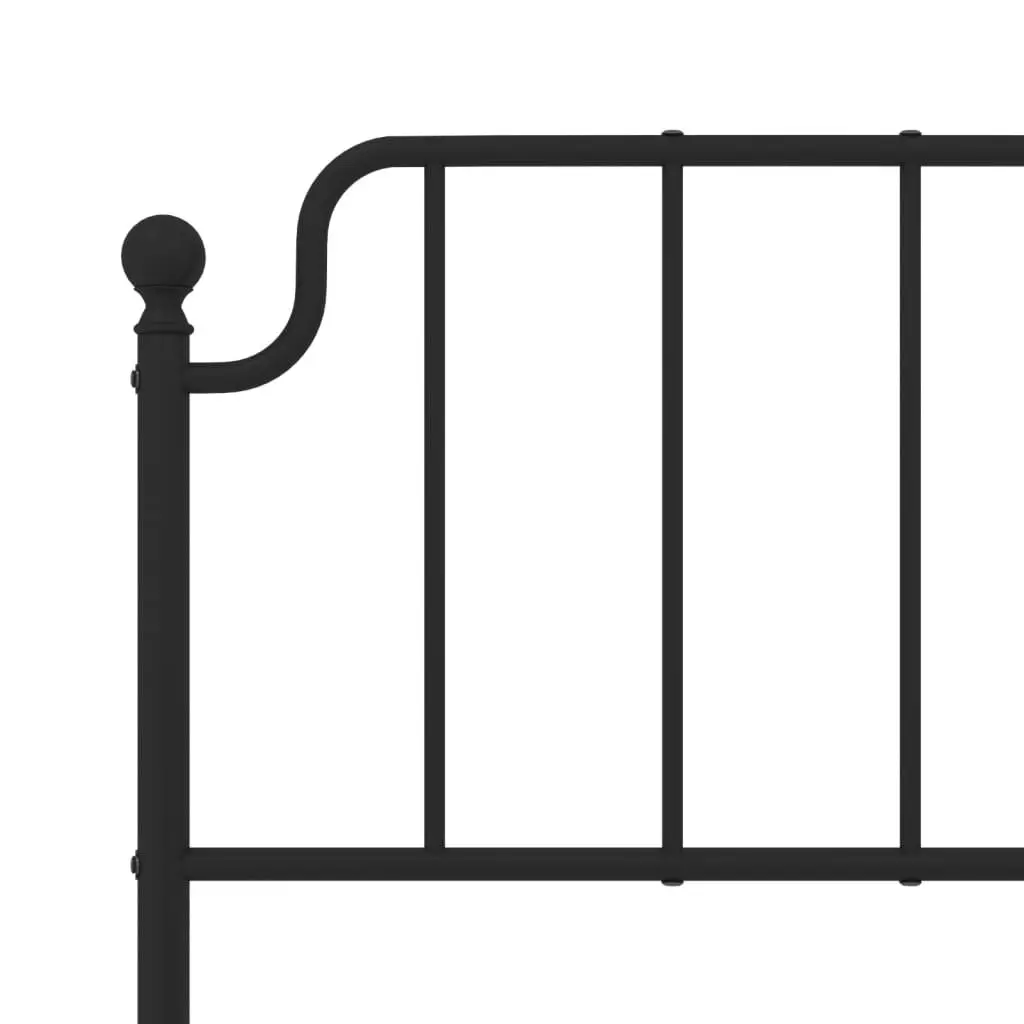 Metal Bed Frame King for Bedroom 183x203 cm with Footboard and Headboard Black