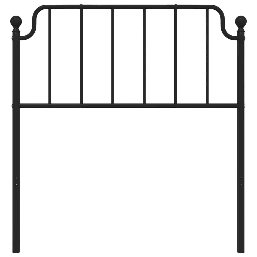 Metal Headboard Black 90cm Bed Head Steel Bedroom Furniture Round Tube Legs