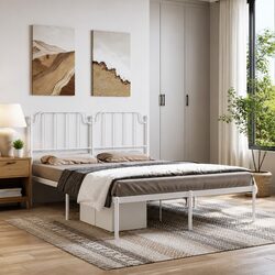 Metal Bed Frame Dimensions 150x200 cm with Headboard