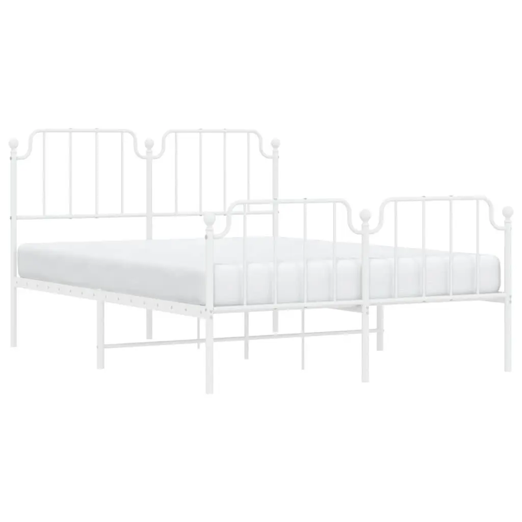 Metal Bed Frame Bedroom 150x200 cm White
