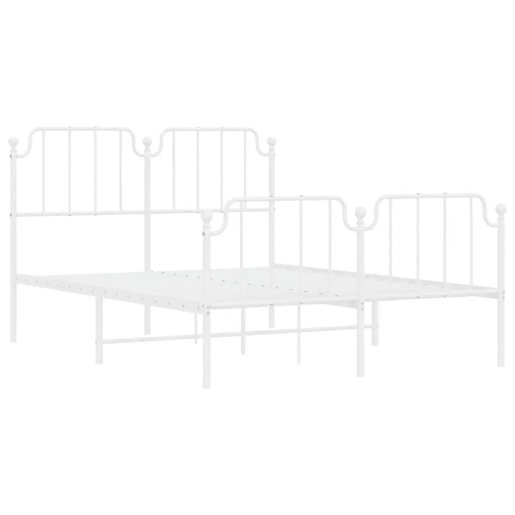 Metal Bed Frame Bedroom 150x200 cm White