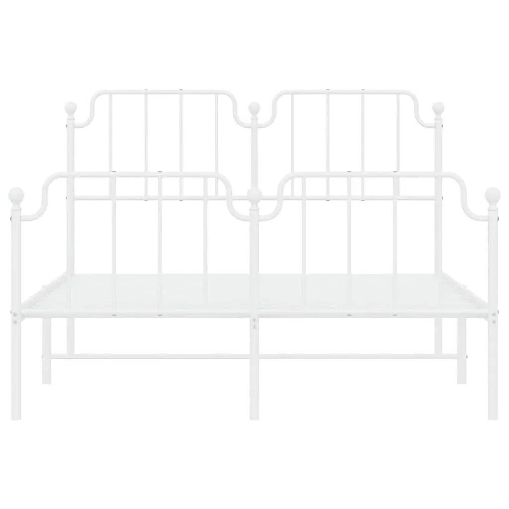Metal Bed Frame Bedroom 150x200 cm White
