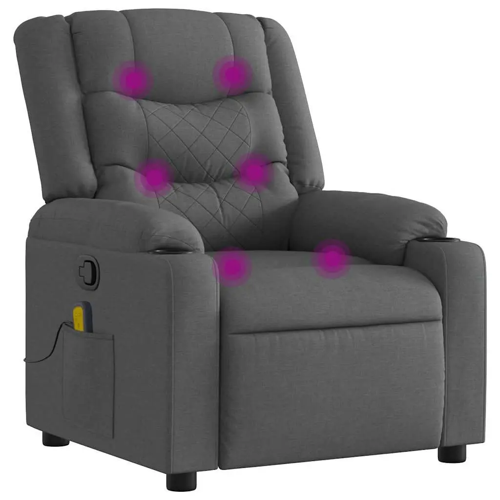 Grey Fabric Manual Massage Recliner
