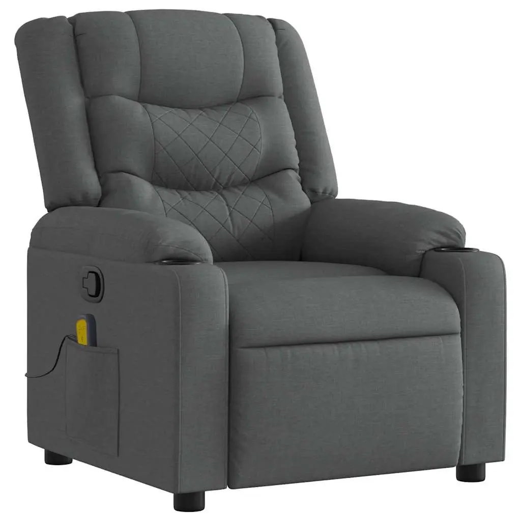 Grey Fabric Manual Massage Recliner