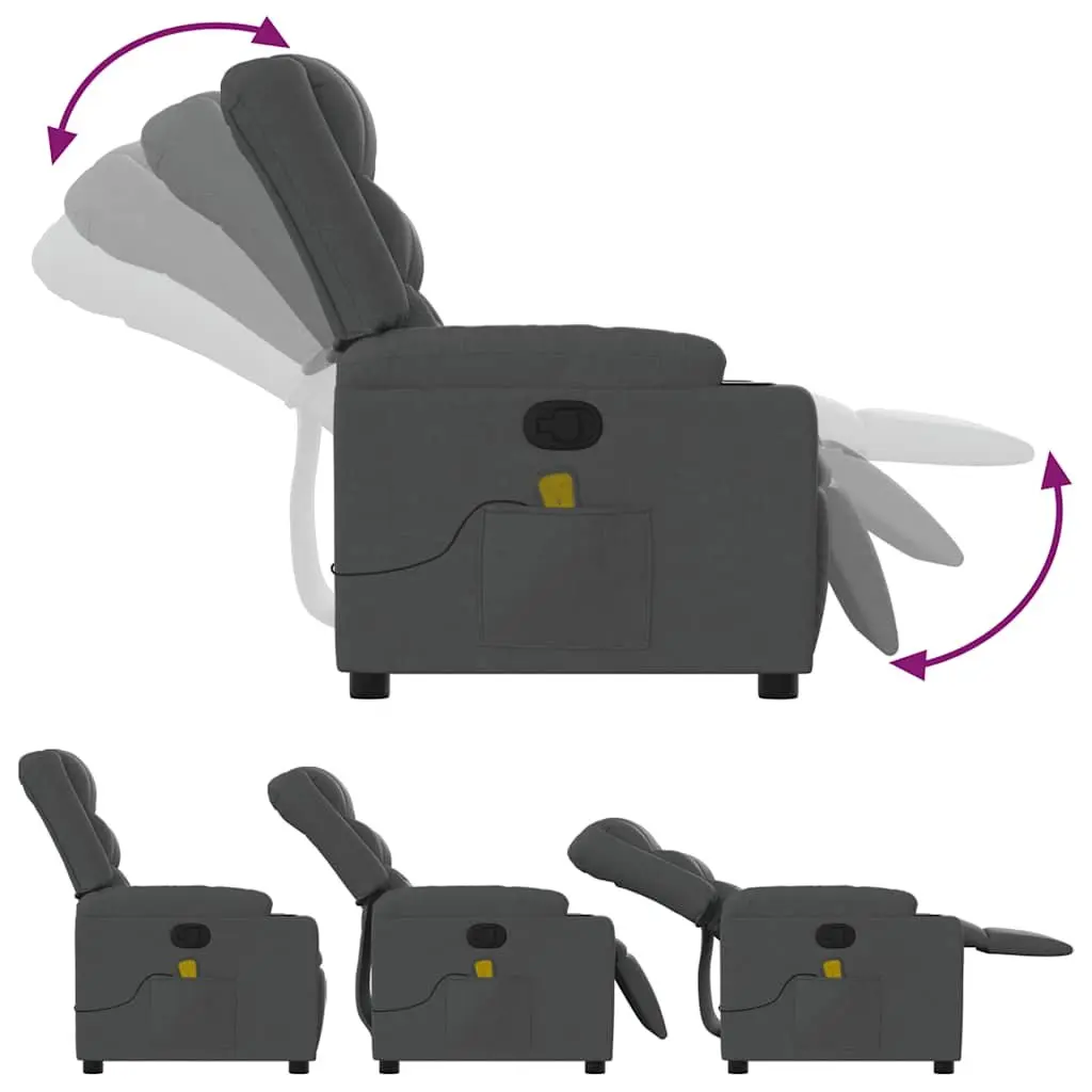 Grey Fabric Manual Massage Recliner