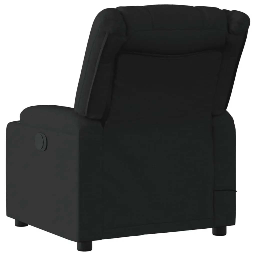 Massage Recliner Chair for Home Black Fabric Manual Recline 135 Degree
