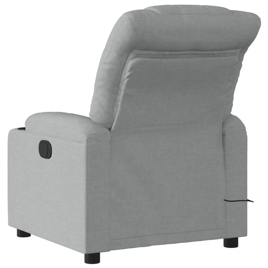 Massage Recliner Chair Living Room Grey Fabric Manual Reclining 135 Degrees