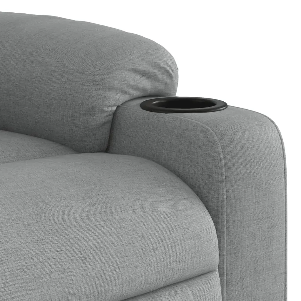 Massage Recliner Chair Living Room Grey Fabric Manual Reclining 135 Degrees
