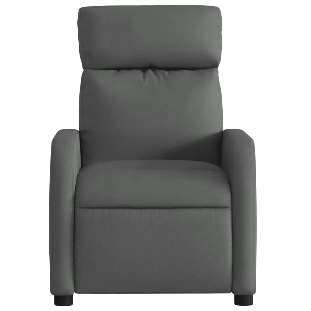Massage Recliner Chair for Living Room Dark Grey Fabric Manual Recline