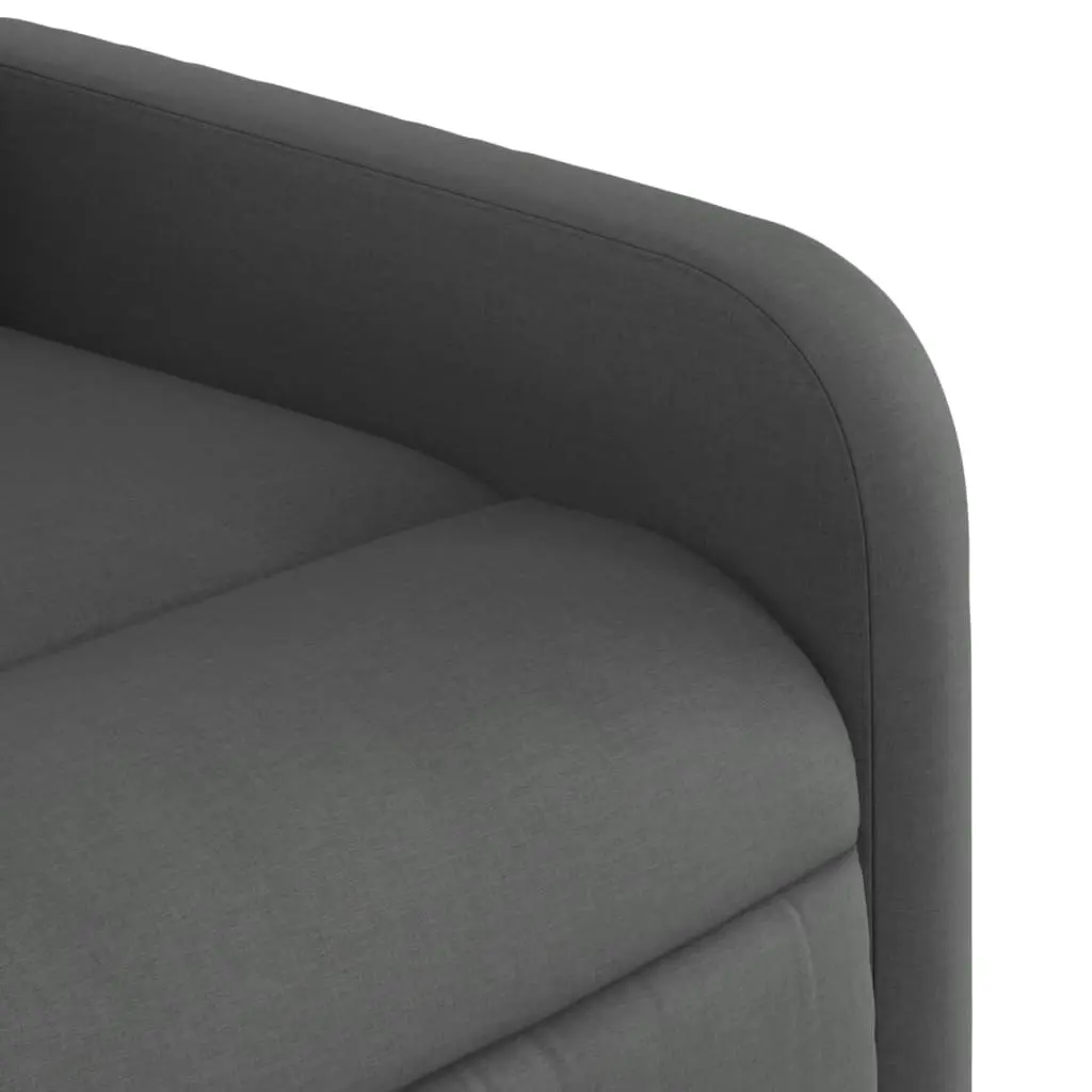 Massage Recliner Chair for Living Room Dark Grey Fabric Manual Recline