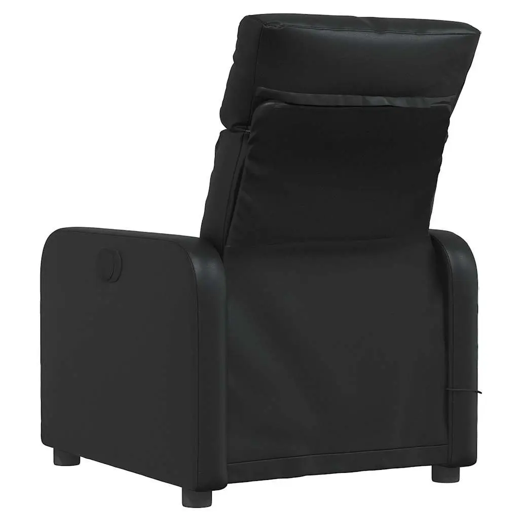 Massage Recliner Chair for Living Room Black Faux Leather Manual Reclining 135 Degrees