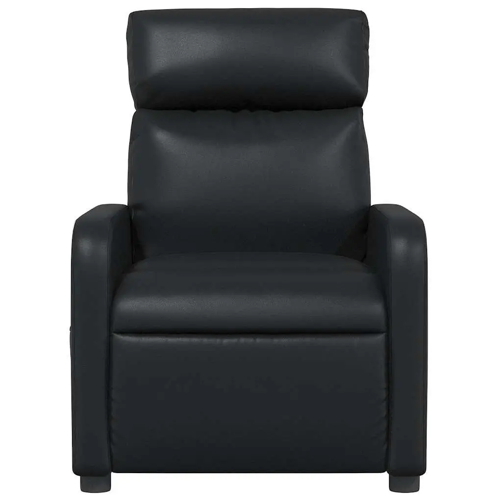 Massage Recliner Chair for Living Room Black Faux Leather Manual Reclining 135 Degrees