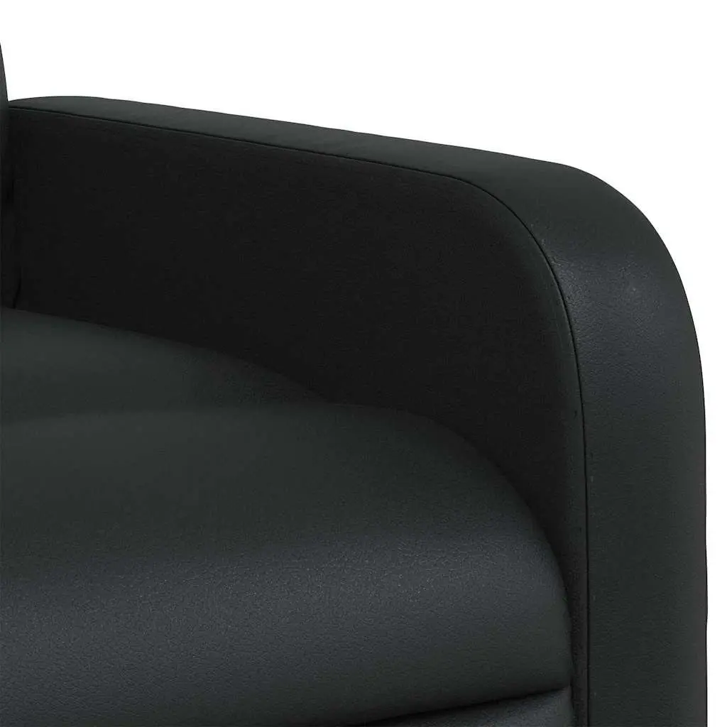 Massage Recliner Chair for Living Room Black Faux Leather Manual Reclining 135 Degrees