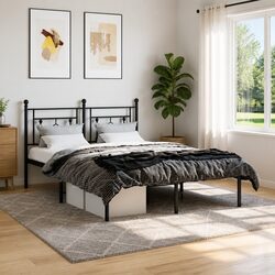 Black Steel Bed Frame 135x190cm - Specs and Details