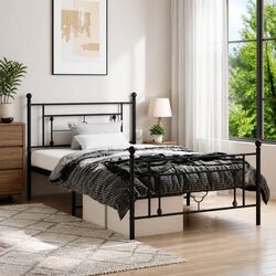 King Single Metal Bed Frame 107x203 cm - Black