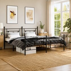 Metal Bed Frame Specifications: King Size 183x203 cm, Black