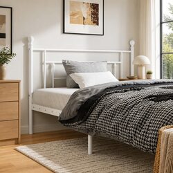 Specifications of the White Metal Headboard 107cm