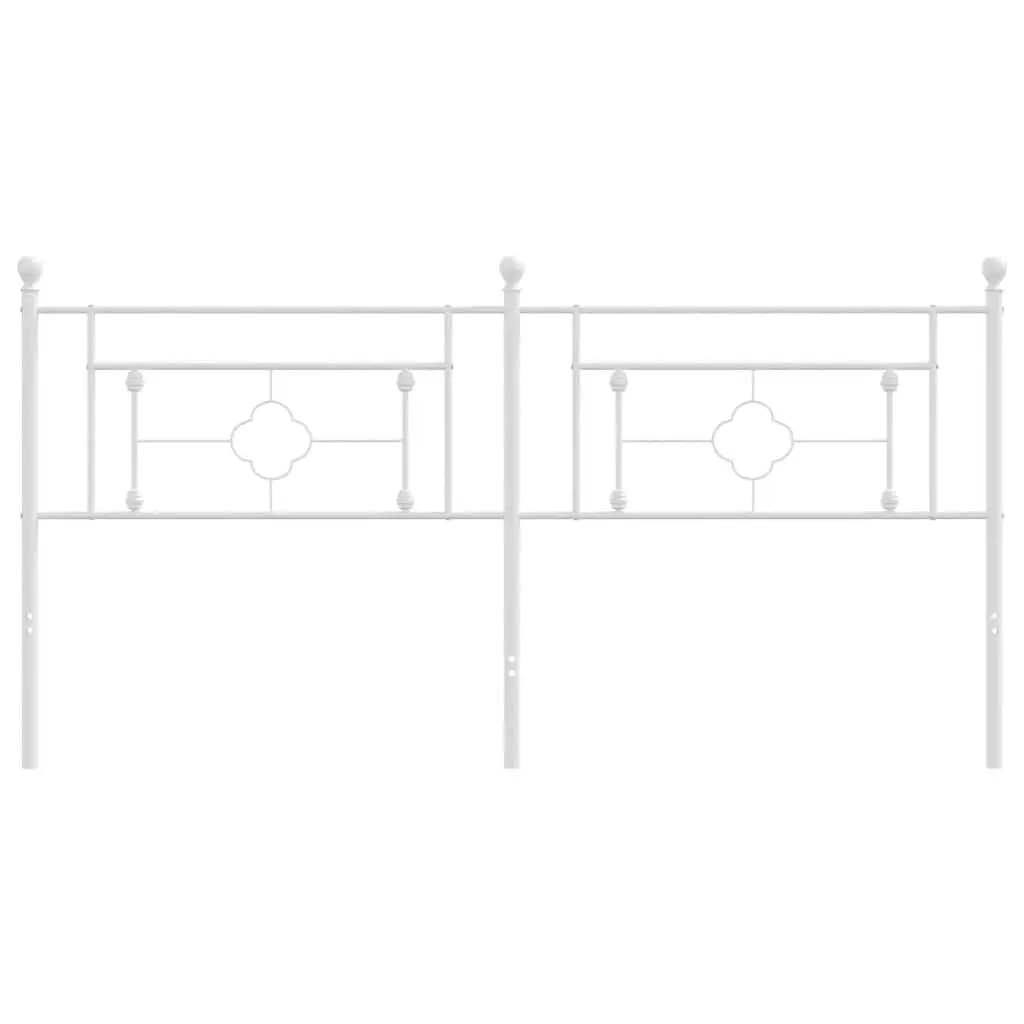 Metal Headboard White 180cm Sturdy Steel Construction for Bedroom Furniture