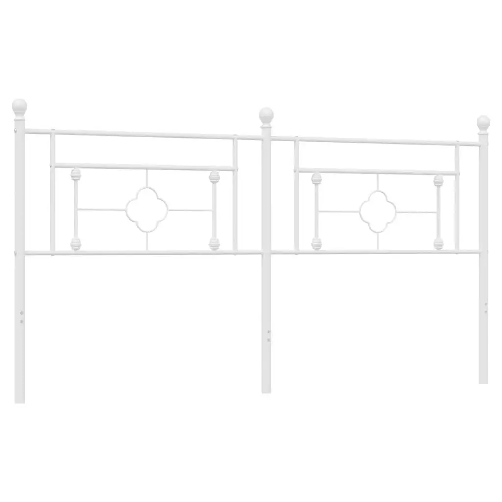Metal Headboard White 180cm Sturdy Steel Construction for Bedroom Furniture