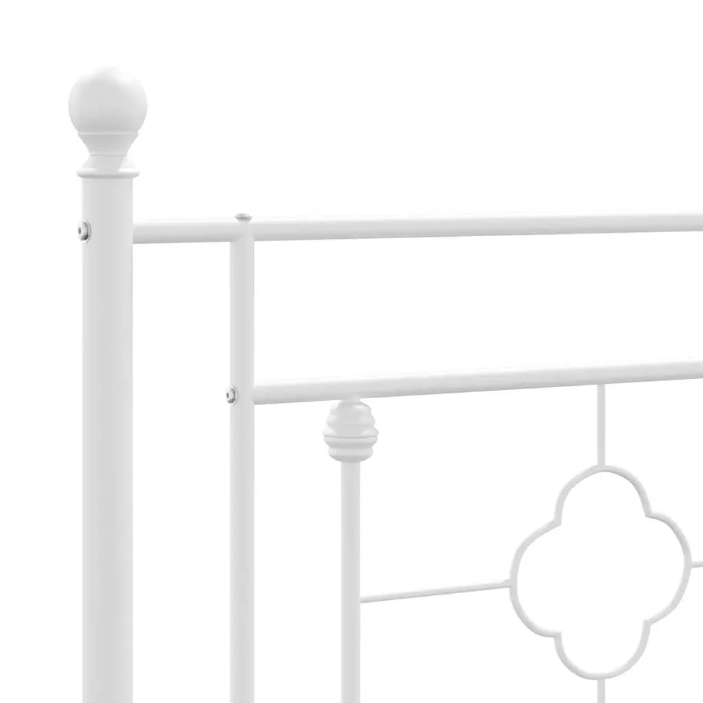 Metal Headboard White 180cm Sturdy Steel Construction for Bedroom Furniture