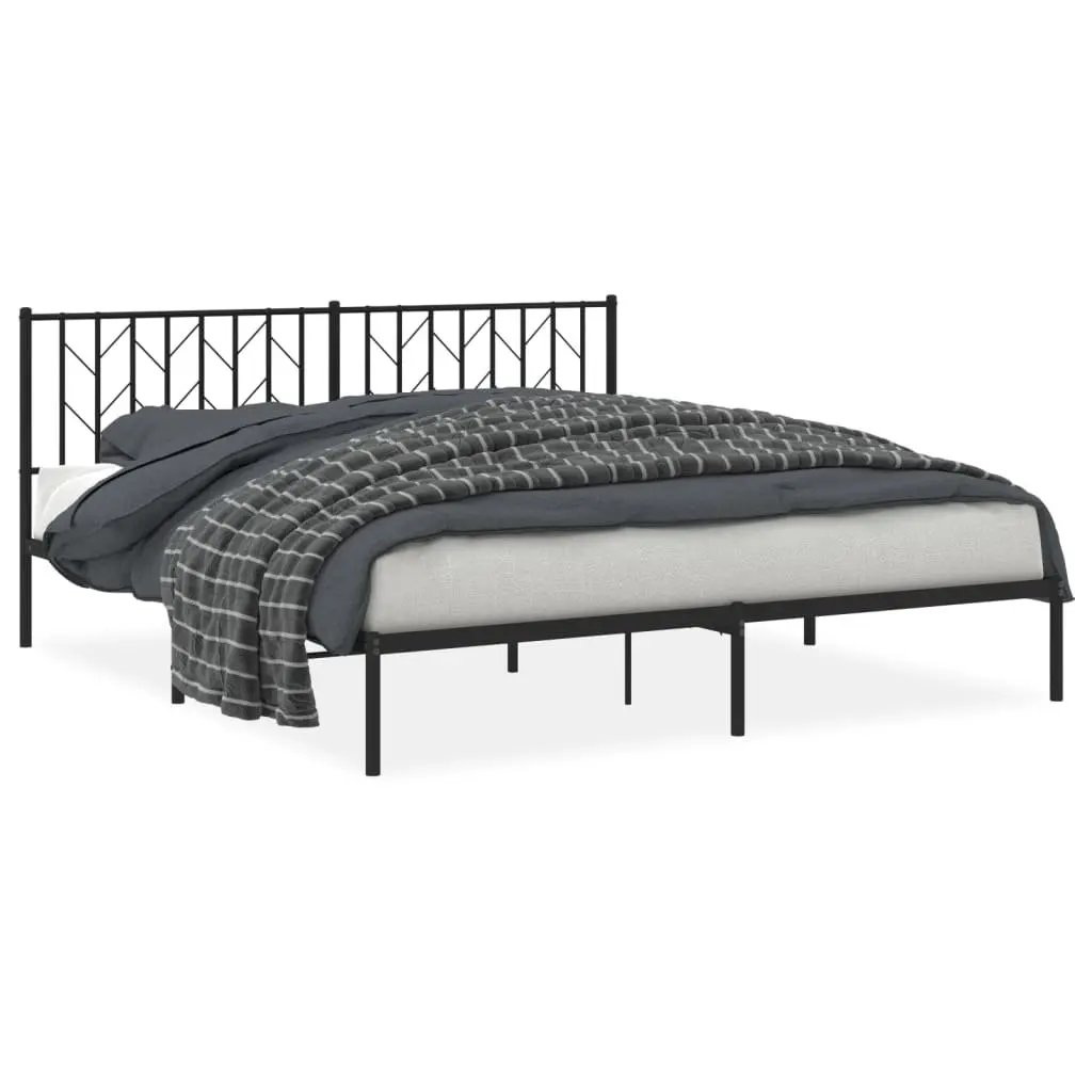 King Size Metal Bed Frame 183x203cm with Black Finish
