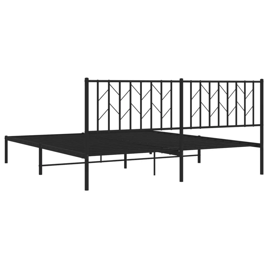 King Size Metal Bed Frame 183x203cm with Black Finish