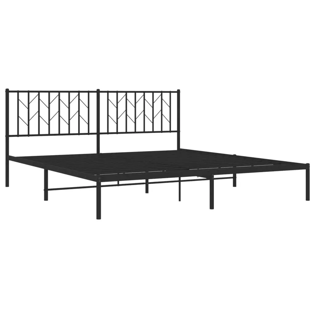 King Size Metal Bed Frame 183x203cm with Black Finish