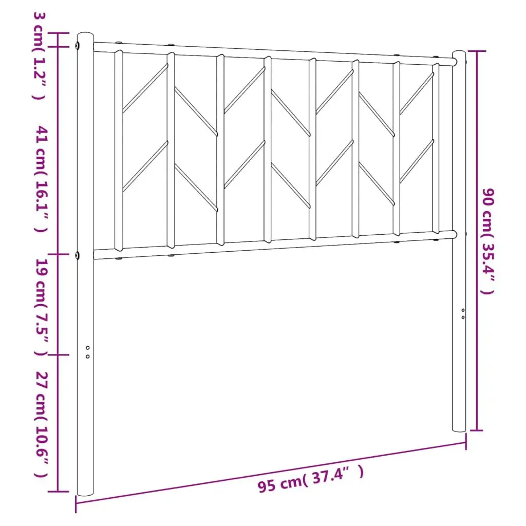 Metal Headboard Black 90cm Bedroom Bed Frame Furniture Replacement Head Board
