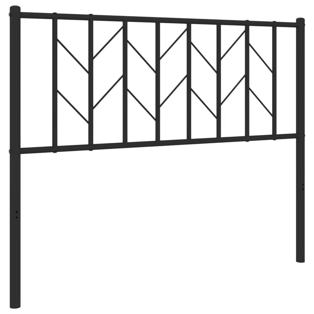 Metal Bed Headboard Black 107 cm Bedroom Bed Head Board with Legs