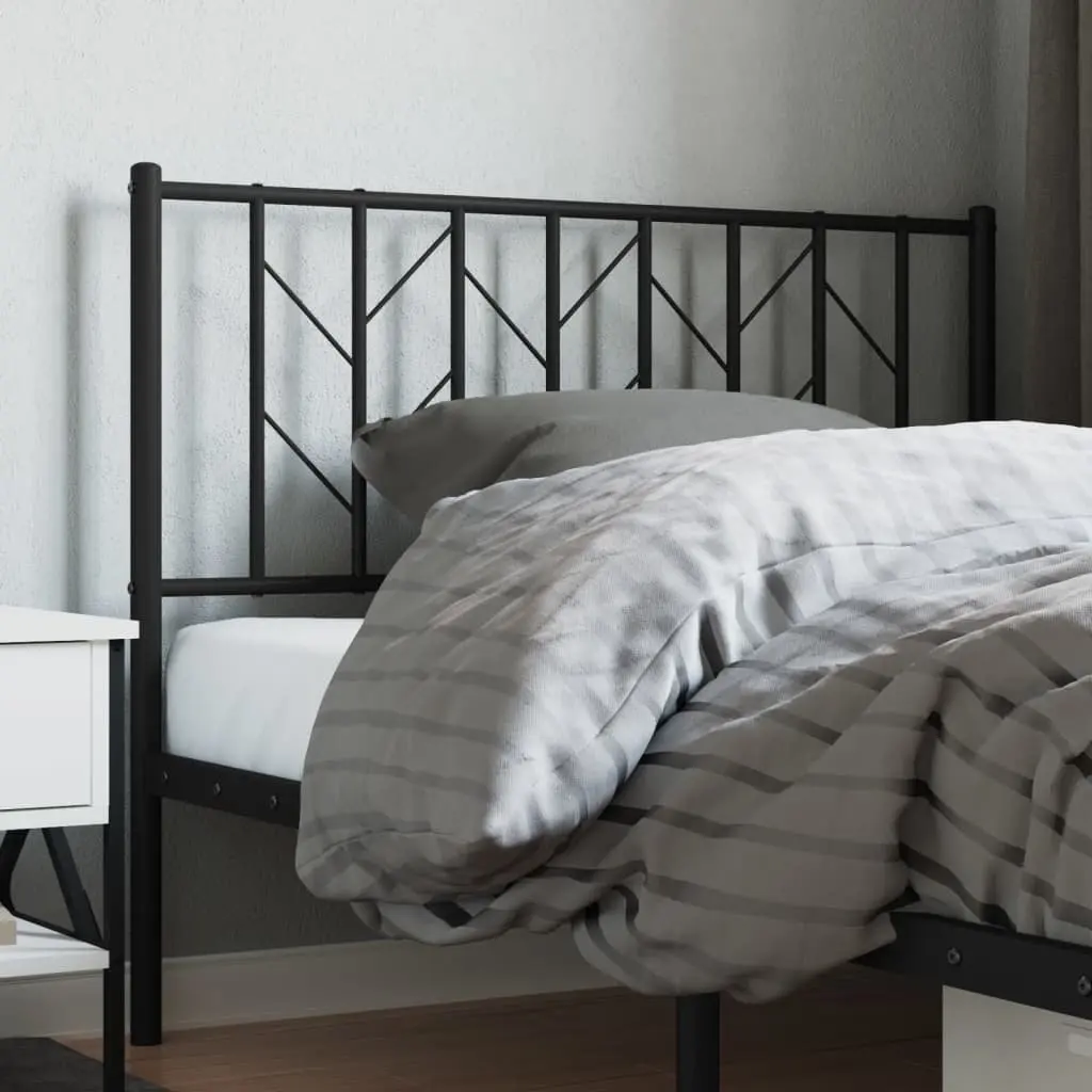 Metal Bed Headboard Black 107 cm Bedroom Bed Head Board with Legs