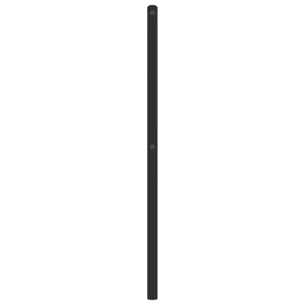 Metal Bed Headboard Black 107 cm Bedroom Bed Head Board with Legs