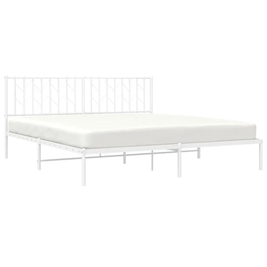 King Metal Bed Frame 183x203cm with Steel Slats