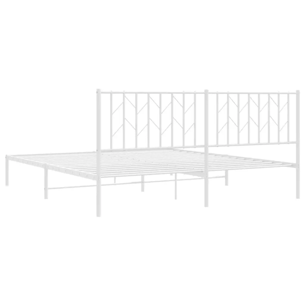 King Metal Bed Frame 183x203cm with Steel Slats
