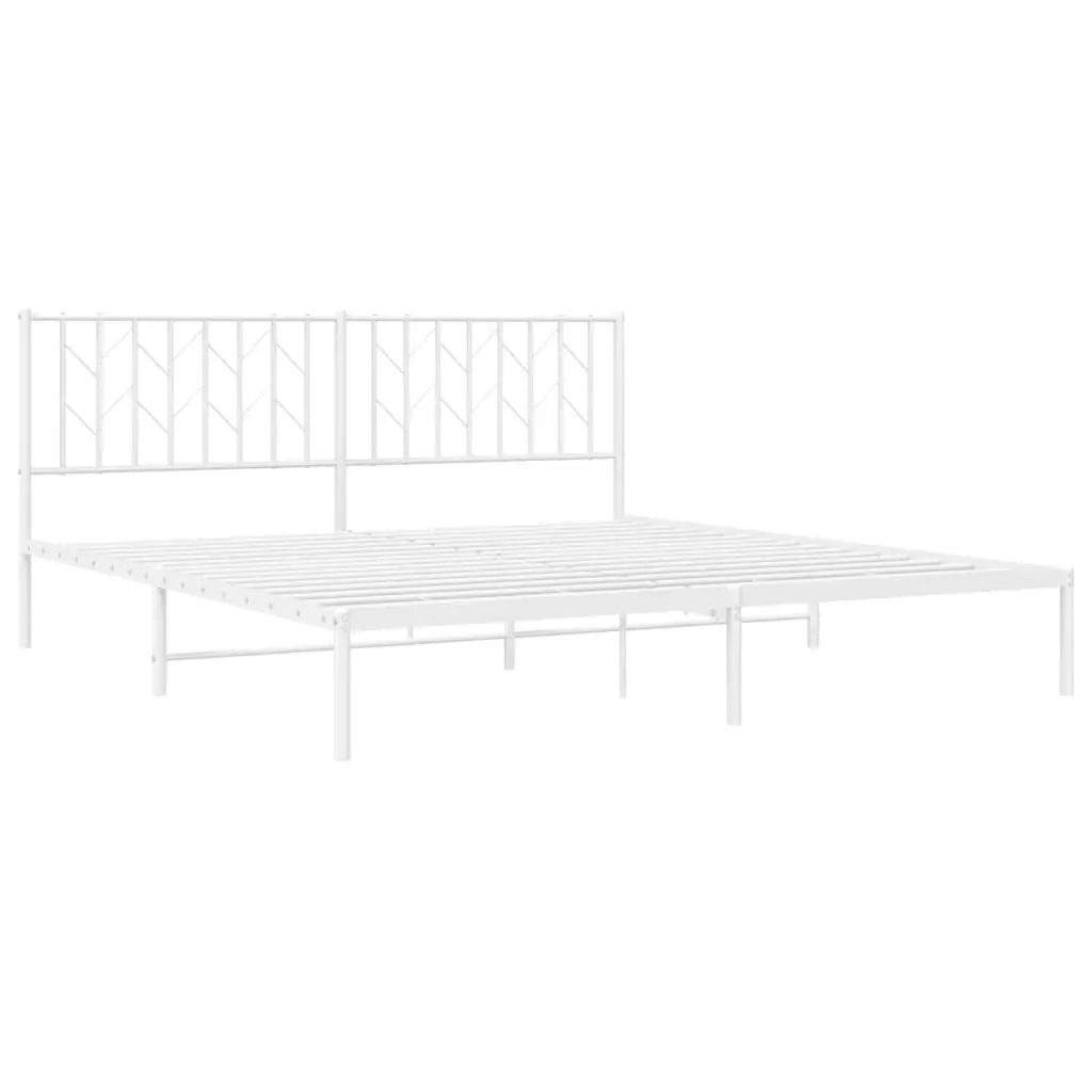 King Metal Bed Frame 183x203cm with Steel Slats