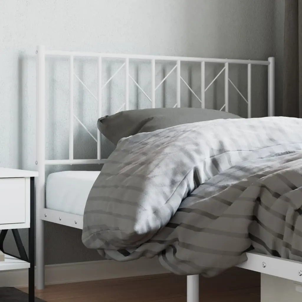 Metal Headboard White 107cm Bed Frame Head Support Bedroom Furniture