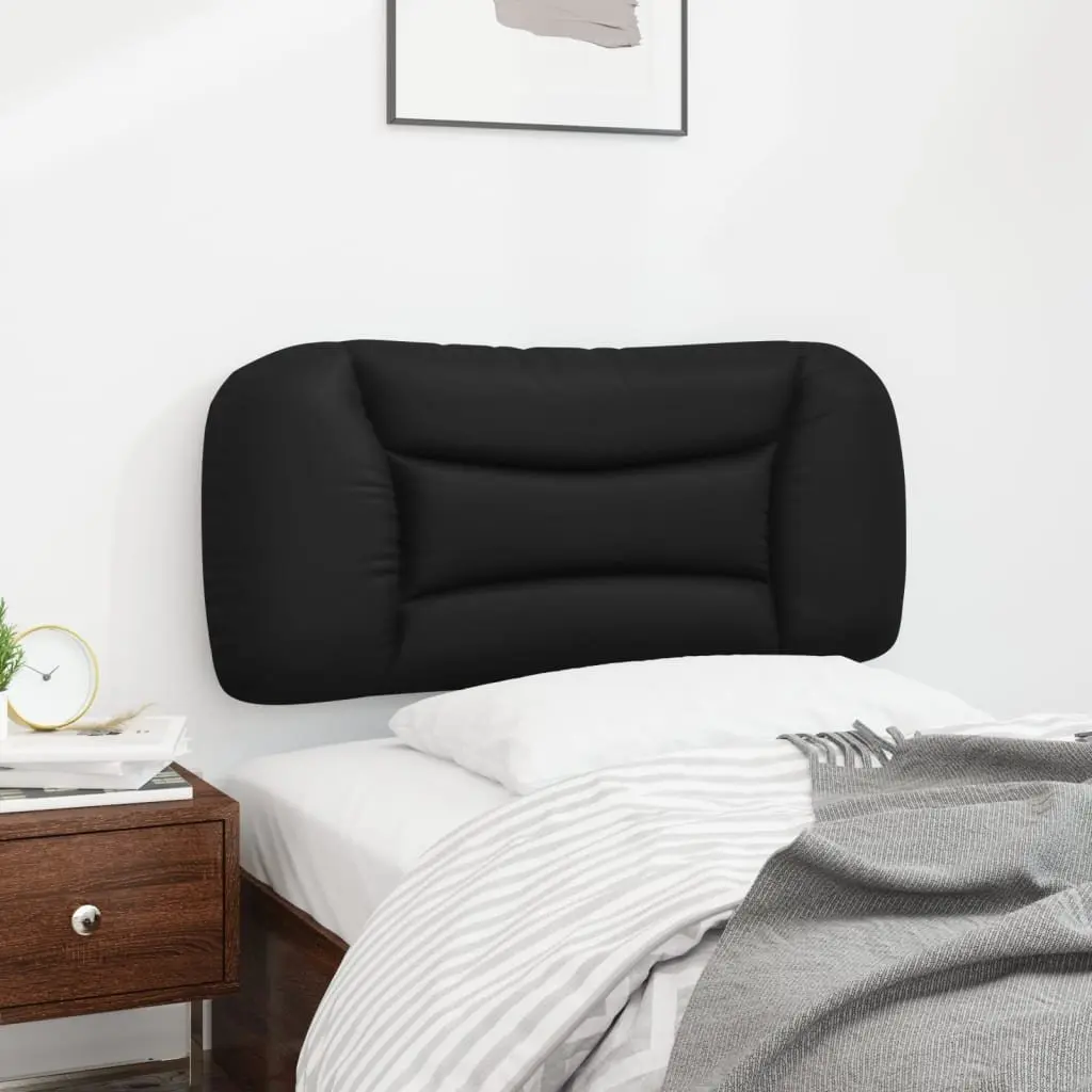 Upholstered Headboard Cushion for Bedroom 90cm Soft Faux Leather Black Wall Mount Support Pillow