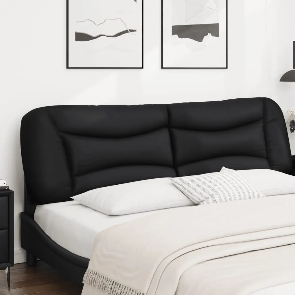 Black Faux Leather Headboard Cushion 180cm