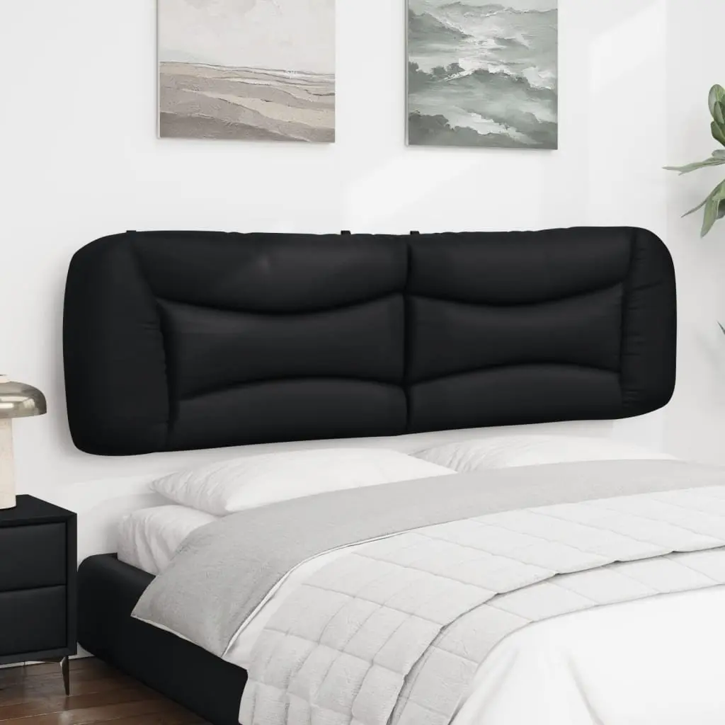 Black Faux Leather Headboard Cushion 180cm