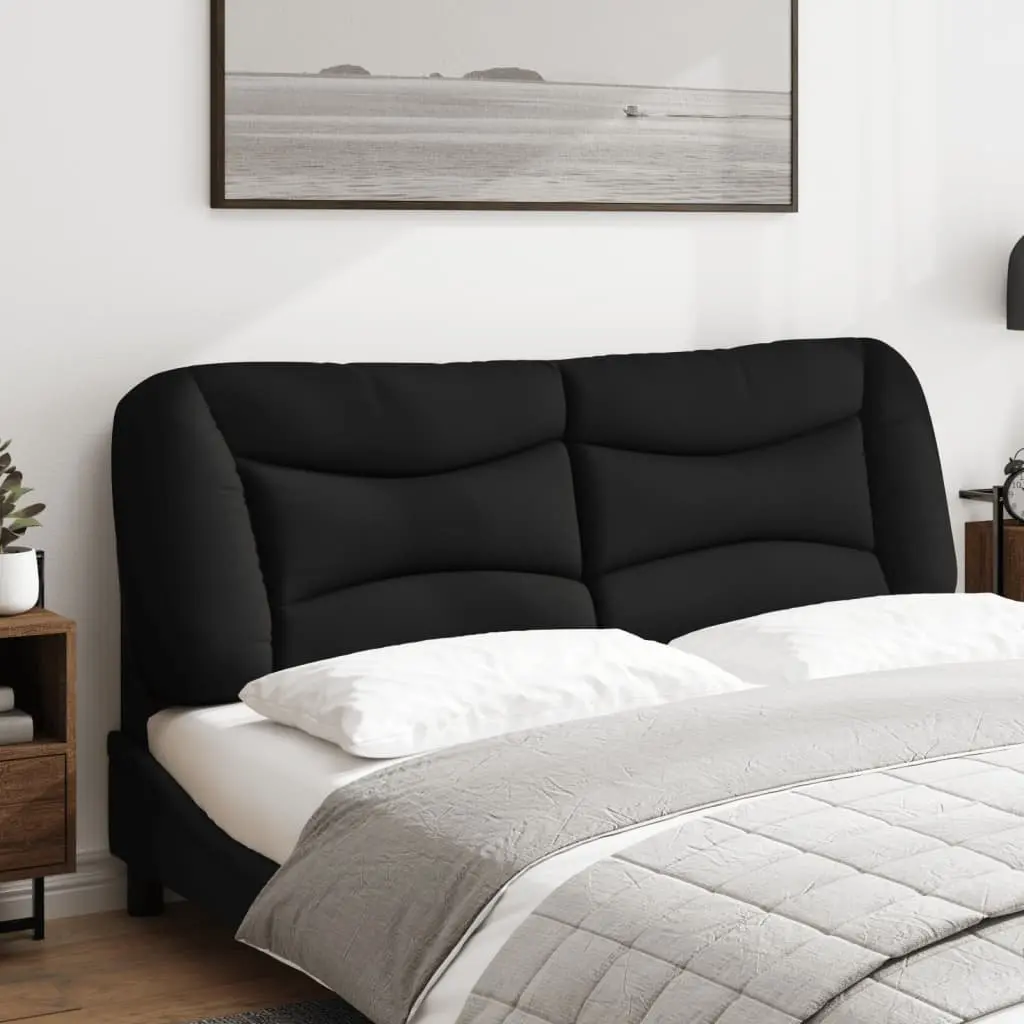 Headboard Cushion Wall Mounted Bed Pillow Black Fabric 152cm