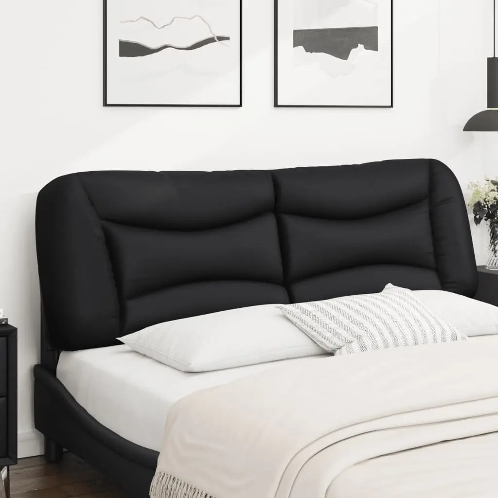 Headboard Cushion Wall Mount Black Faux Leather 152cm Bedroom