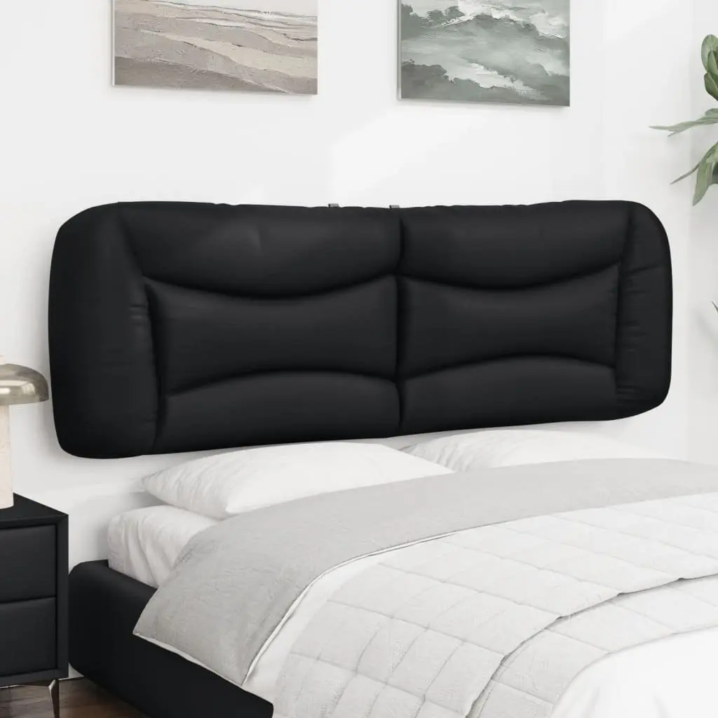 Headboard Cushion Wall Mount Black Faux Leather 152cm Bedroom