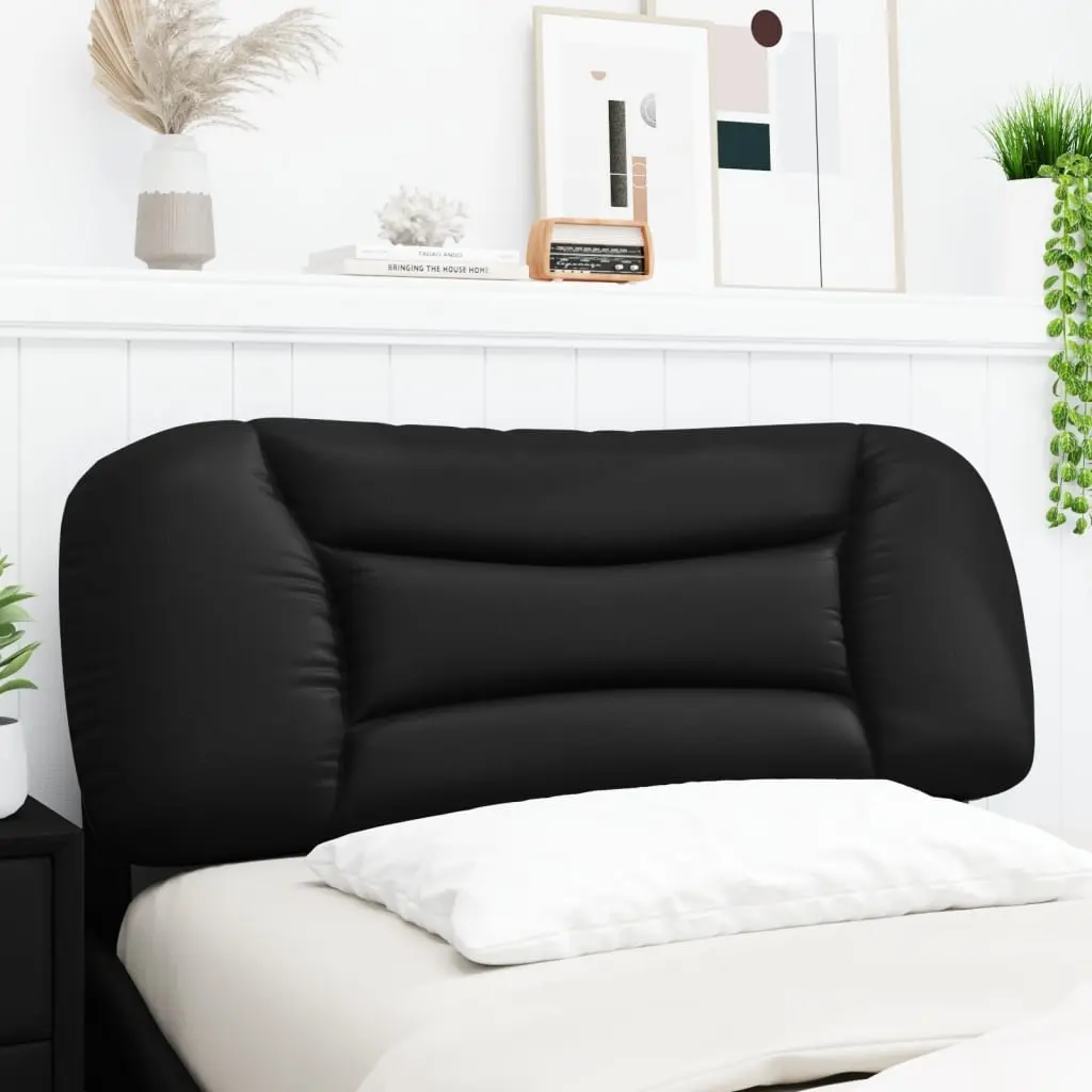 King Single Headboard Cushion Wall Mounted 107cm Black Faux Leather Pillow